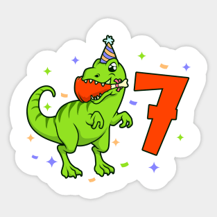 I am 7 with TREX - boy birthday 7 years old Sticker